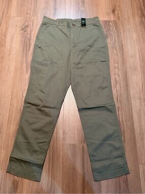 L.L Bean Comfort Stretch Pants Mid Rise Straight Leg Chino Dusty Olive Green NEW